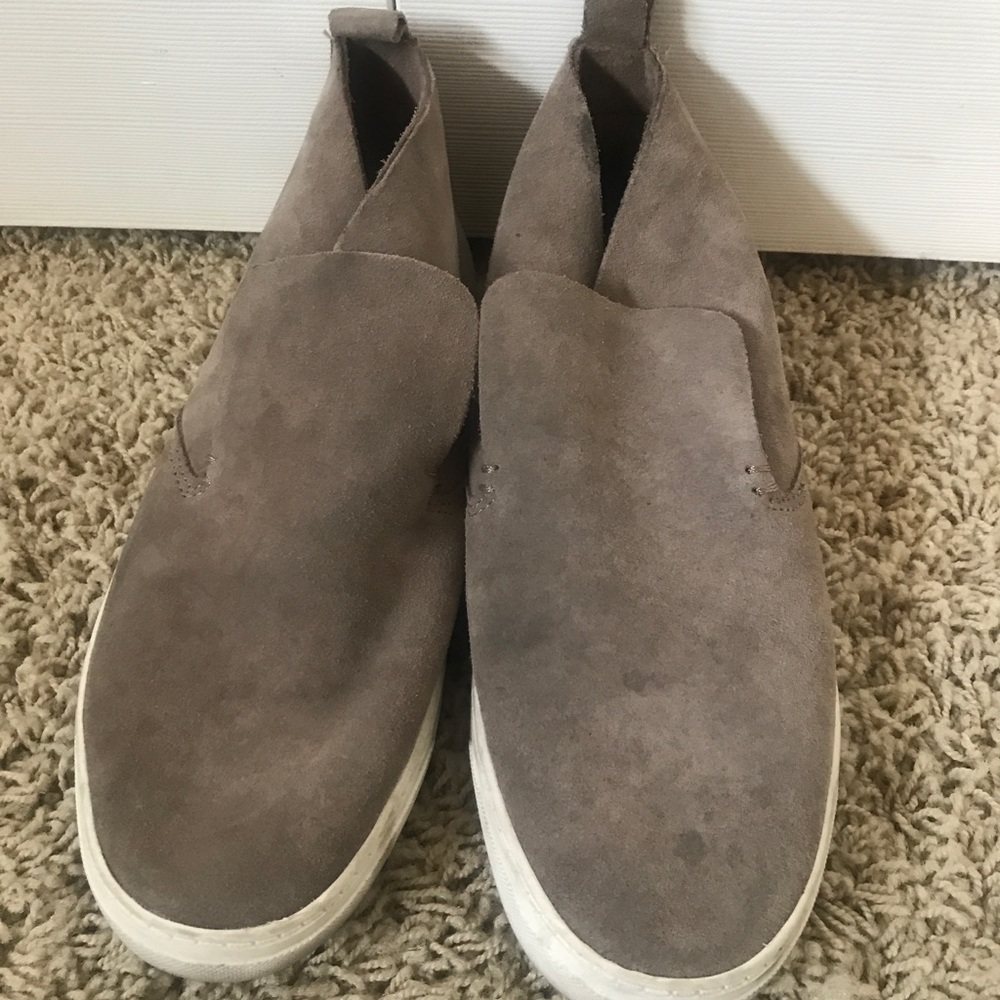 Gray suede sneakers